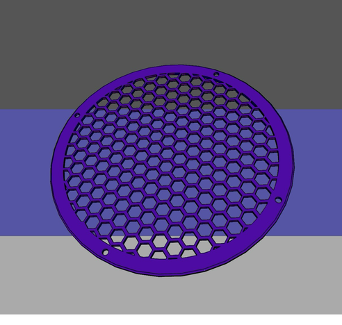 Screenshot of FreeCAD with the grille model.