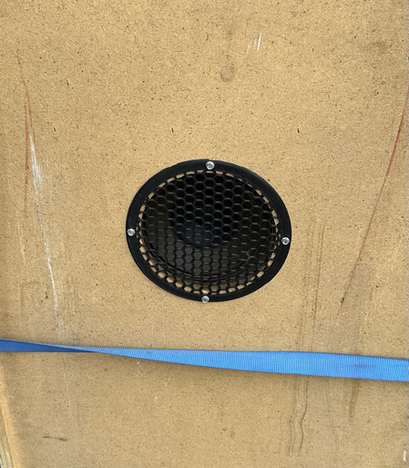3D printed grille in place.