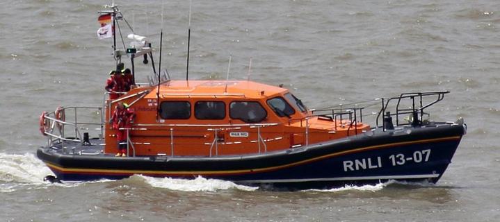 Photo of an RNLI Shannon-class lifeboat, underway