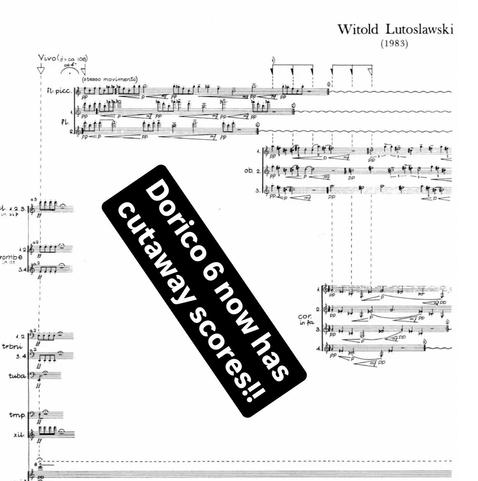 a screenshot of Witold Lutoskławski's "Symphony No. 3", showcasing cutaway scores.