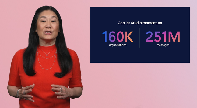 Copilot Studio momentum, presented at MS BizApps launch event in April 2025.