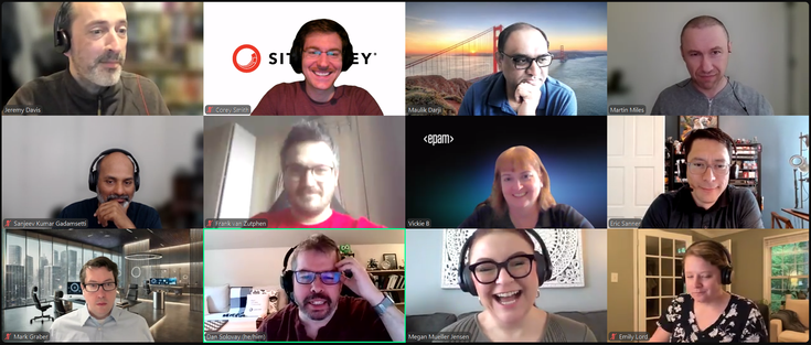 Screenshot of attendees on the May 2, 2025 #SitecoreLunch call.