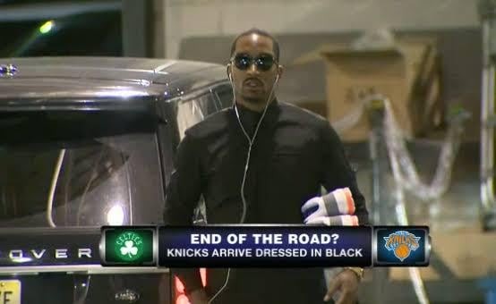 That time when the Knicks players wore black for the Celtics "funeral" before Game 5 of the 2013 East first round. The C's won to live another day.