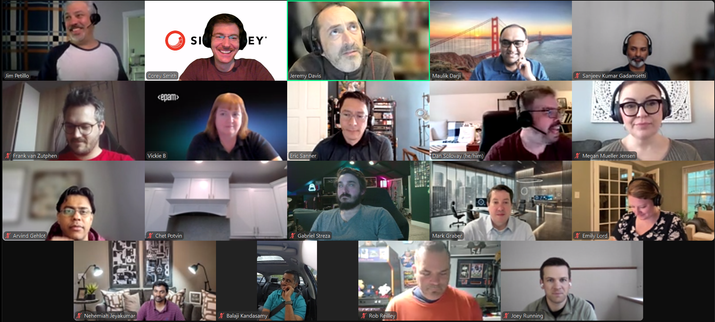 Screenshot of attendees on the May 2, 2025 #SitecoreLunch call.
