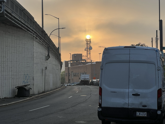 Urban Dawn Sun Rising Over Com Tower
