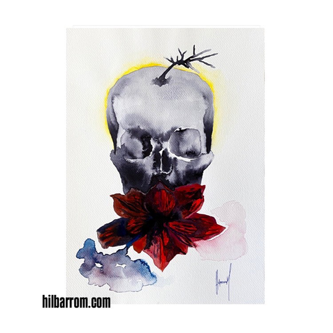 HILBARROM FAUNA 010 [Watercolor-Ink/Acuarela-Tinta] ©HILBARROM   #hilbarrom #ao #exeo #artist #artista #art #arte #artwork #obra #painting #pintura #ilnaoexeo #leonardokubrick #graphicsymptoms #watercolor #acuarela #ink #tinta #inkdrawing #fauna #skull #craneo #skullart #skulltattoo #skullandbones #head #nature #naturaleza #human #humano