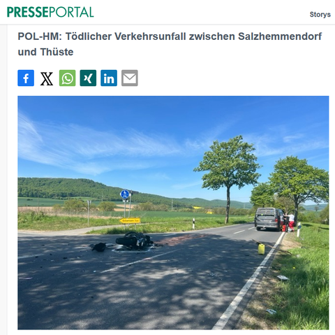Foto Unfallstelle Polizeibericht