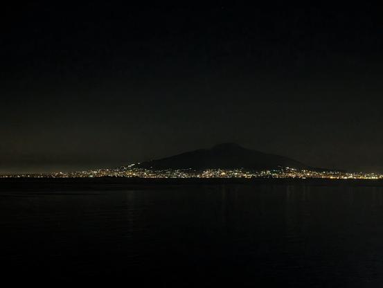 Naples by night saw from Sorrento's Belvedere