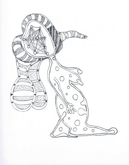 Abstract drawing, black pencil.