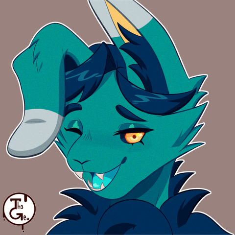 - Drawing Type:
Normal Style / Cell Shading / Icon

- [ 1 ] Character/s:
* Furry / Male / Demon bunny

- Background:
Flat Color

- Description:
Icon of my OC Paradice, a blue demon-bunny with blue furr and yellow eyes. He's smiling at the viewer