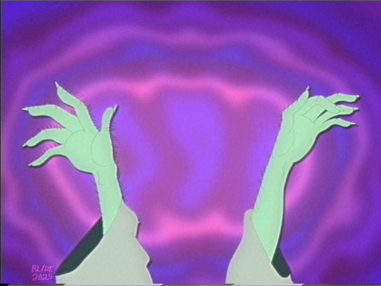 A fake cartoon screenshot of two green skinny hairy arms reaching to the sky