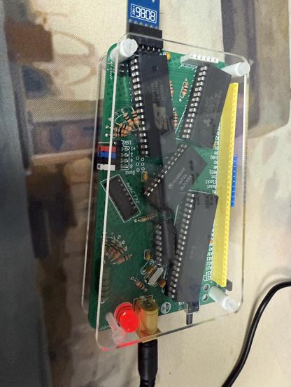 A fully built Mini II Picasso, powered up with a usb cable attached for serial connectivity.