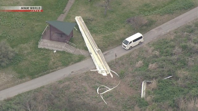 Wind turbine blade falls in northern Japan, one man dies