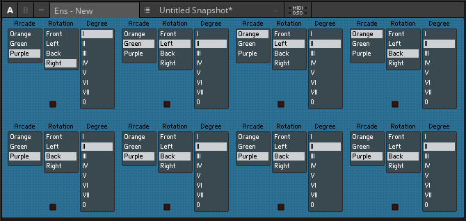 Reaktor patch for a chord generator.