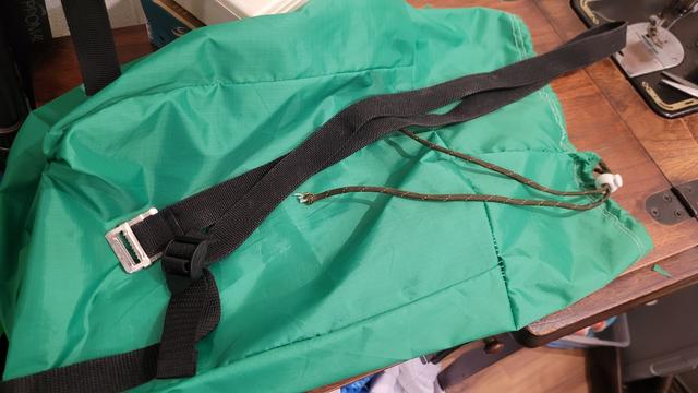 Bag without straps, some straps on top.