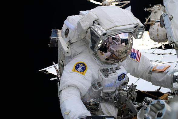 Iss073e0008223(May_1,_2025)_---_NASA_astronaut_and_Expedition_72_Flight_Engineer_Nichole_Ayers_is_pictured_during_a_spacewalk_to_upgrade_the_orbital_outpost's_power_generation_system_and_relocate_a_communications_ante.jpg