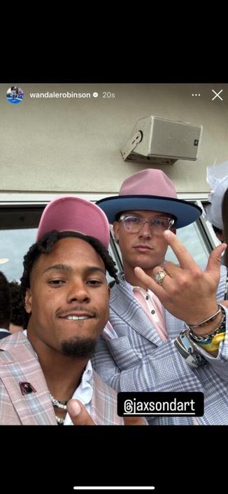 Wan’Dale and Jaxson Dart at the Kentucky Derby