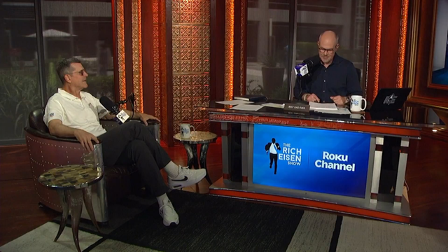 Jim Harbaugh on the Rich Eisen Show talking about Justin Herbert for nearly four minutes
