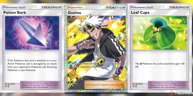 Header image for an article titled: 10 Best Trainer Cards In Pokemon Pocket: Celestial Guardians