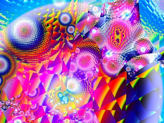 faceted rainbow fractal reflections