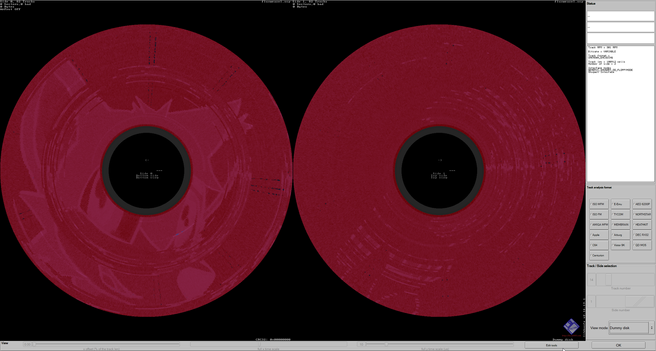 image of raw flux visualisation after writing flux onto a 720kb (DS-DD) diskette