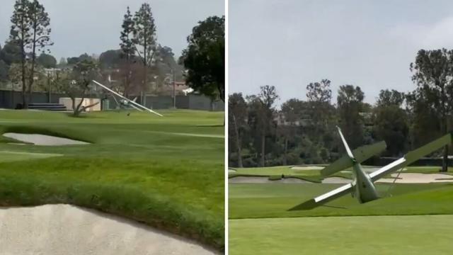 Private plane’s insane emergency landing on LA golf course: Terrifying moment caught on camera | Trending
