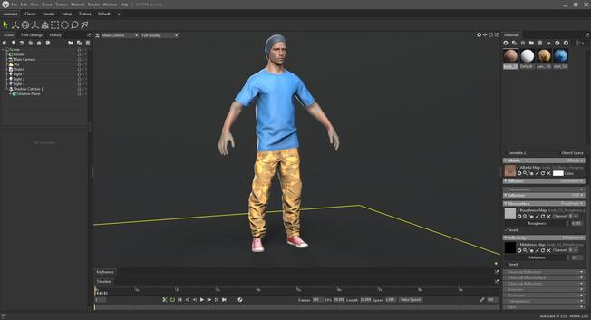 screenshot of a skateboarder model in a 3D editor