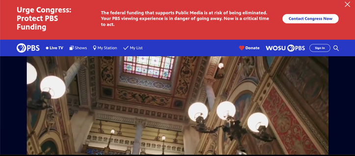 I go on Pbs, and I am alerted of this and then a search on Youtube I find that Trump signed a thing against Npr and Pbs funding.
