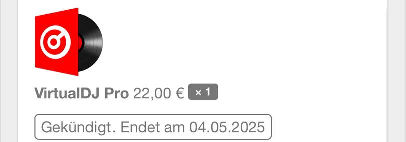 VirtualDJ Pro 22,00 €
× 1
Gekündigt. Endet am 04.05.2025