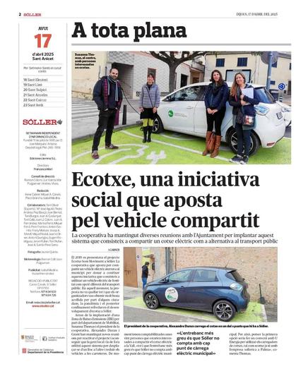 Pàgina 2 del setmanari Sóller amb la notícia.