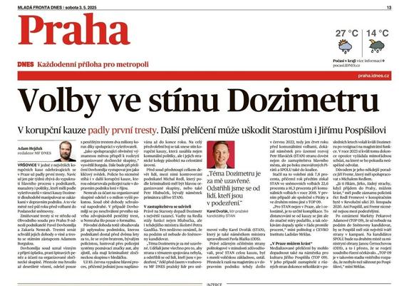 PrintScreen článku v pražské příloze MFD