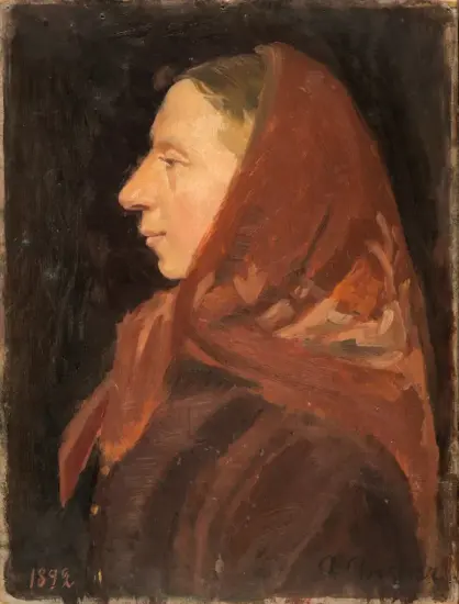 Fisher Woman in Profile
by Anna Ancher

Source:
https://nmwa.org/art/artists/anna-ancher/