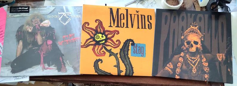 ledt to right: Twisted Sister, "Stay hungry"; Melvins, "Stag"; and Päâkallo (self titled).