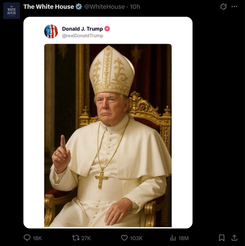 Image of trump as pope.