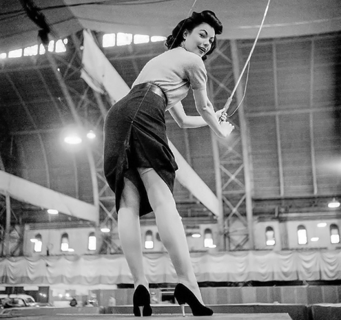 Judy Tyler at the Sports, Travel and Vacation Show in New York City (1956)