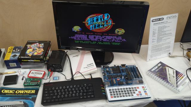 A ZX Spectrum Next, a modern successor of the ZX Spectrum with an innocently flat looking keyboard, but surprisingly great haptics.