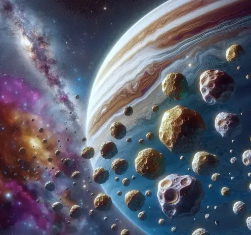 generata AI asteroidi troiani in prossimità di giove