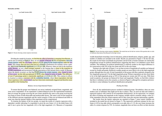The effect in the region impacted by terrorism (vs. other regions).