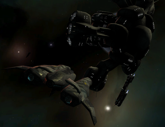 🕶️ A 3D rear view of a ship approaching a space station

📚️ Vegastrike is a libre, multi-platform, mature space flight, combat and trading simulation game (and engine). The player is a mercenary starting out with an old broken down cargo ship and just enough money to survive in a vast, dynamic and open universe, populated by solar systems (more than 100), connected by rings (aka jumps) where 3 factions evolve (the Aera, the Rlaan and the Confederation - the humans). In order to evolve, he will have to accept missions that will earn him friendship or enmity, but that will allow him to get richer and acquire equipment and ships.