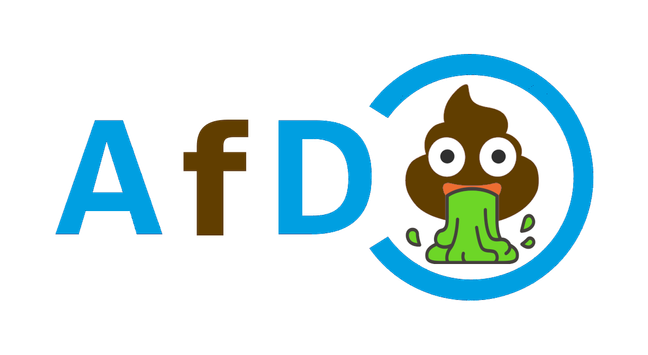 ARfD-Logo, Vorschlag 18:

Mischung aus dem ARD(1)-Logo (nicht mehr in ARD-blau, sondern in nazi-türkis) mit einem braunen "f" statt dem blauen "R" und einem grün brechenden braunen Kothaufen statt der "1".
