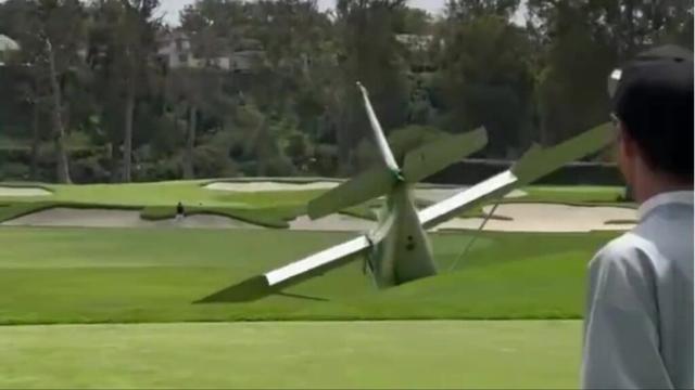 Dramatic moment plane crash lands on iconic PGA Tour golf course that hosts $20million Tiger Woods event