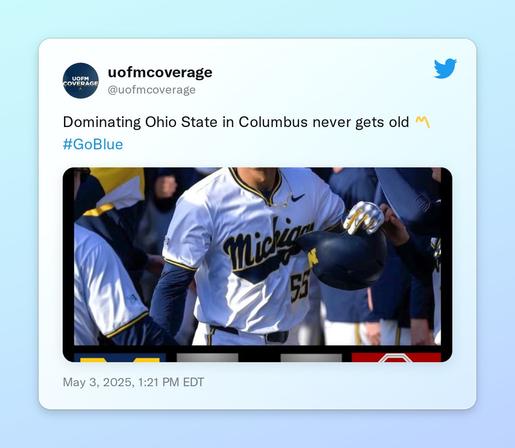 Dominating Ohio State in Columbus never gets old 〽️ #GoBlue https://t.co/ufTrBZSGSt