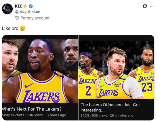 LMAO Lakers fans are more delusional than us at that's saying something.