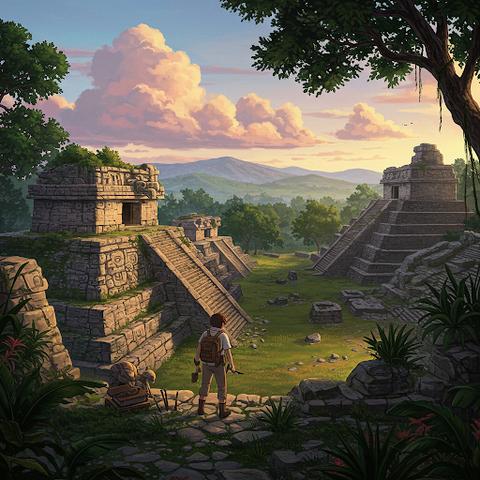 (Imagen generado por Gemini AI con el prompt siguiente: 
"El legado escondido en el corazón de México"

Descripción:

• Escena: Una tarde dorada en la que la luz del sol se cuela suavemente a través de nubes esponjosas, iluminando las ruinas antiguas de una pirámide maya o azteca, suavemente cubiertas de vegetación y enredaderas. La atmósfera es mágica y tangible, evocando el estilo onírico y detallado de las películas de Studio Ghibli.

• Personajes:

En primer plano, un joven arqueólogo con apariencia aventurera y amable, vestido con ropa cómoda de explorador (camisa de manga larga, pantalones cargo, y un sombrero), que sostiene cuidadosamente herramientas arqueológicas y un libro antiguo. Su rostro refleja asombro y respeto por el pasado.

• Detalles arquitectónicos:

Las estructuras ruinosas se muestran con finos detalles: relieves de antiguos dioses y símbolos ancestrales tallados en piedra, cubiertos en parte por musgo y pequeñas flores silvestres.
Al fondo, se vislumbran montañas suaves y un cielo vibrante donde los tonos pastel del atardecer —rosados, naranjas y violetas— se mezclan creando un ambiente de ensueño.
• Elementos naturales:

La vegetación se muestra exuberante y armoniosa, con helechos, pequeñas flores silvestres y árboles que dan la sensación de que la naturaleza ha reclamado el lugar.
Un río cercano brilla con la luz dorada del sol, complementando la sensación de tranquilidad y misticismo.
• Ambiente y paleta de colores:

Los colores cálidos y vibrantes