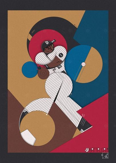 This is my latest piece based on a guy who was big and hurt baseballs. Any guesses as to who is the object of my art? Also love to hear your thoughts good or bad.