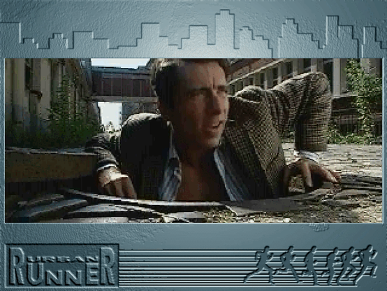 A guy in a suit and an open shirt emerging from a manhole.