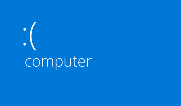 windows 10 bsod screen but it just says "computer" after the sad face