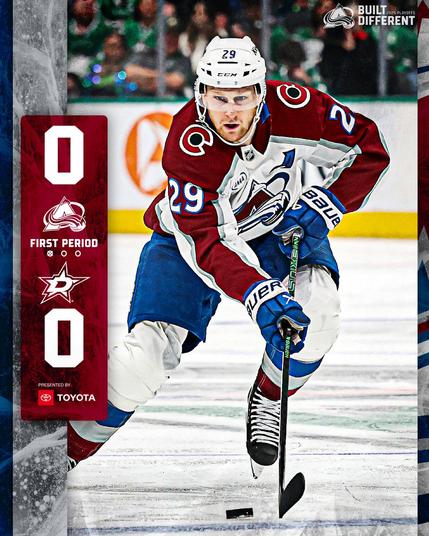After the first
Colorado Avalanche, 0
Dallas Stars, 0