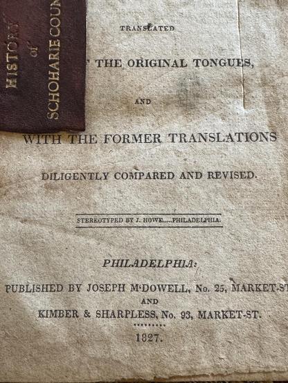 Title page of Bible from 1827
