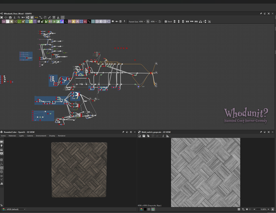 A tidy, totally reasonable, Substance Designer graph for the material. At least it comes with a lot of options to make more floor types take a lot less time (and other wood for that matter)